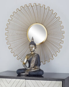 Metal Gold Wall Mirror - Set of 3