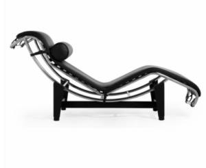 Contoured Leather Chaise - Black - Image 4