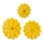 Metal Wall Flower Yellow - Set of 3