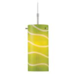 Pacifica Pendant Lamp with Green Glass Shade, Green