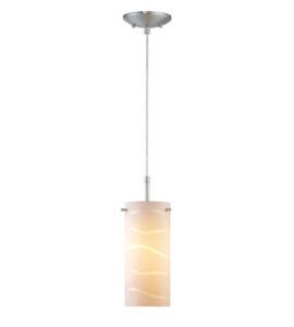 Pacifica Pendant Lamp with White Glass Shade, White