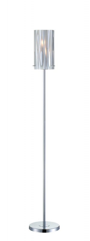 LS-81697C Liam 2 Light Floor Lamp in Chrome with Frost Glass & Chrome Accent - Image 1