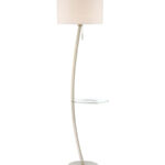 Lilith Satin Chrome Floor Lamp with Tray Table