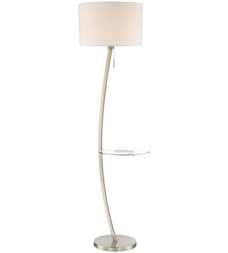 LS-82734_lg Lilith Satin Chrome Floor Lamp with Tray Table - Image 1