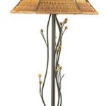 Bali Table Lamp, Dark Bronze with Woven Shade