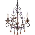 Bellva 3-Lite Ceiling Lamp, Dark Bronze and Crystals