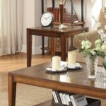 Antoni End Table with Shelf - Warm Brown Cherry