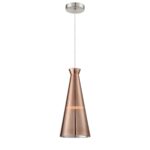 Cabello Copper finish 7" Wide Mini Pendant with glass shade