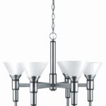 Pillar 6-Lite Ceiling Lamp, Satin Steel