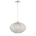 Faviola 1 Light Pendant In Chrome With Silver Shade LS-18997