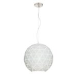 Pendant Lamp Bn/White Metal Cut Shade-Pandora