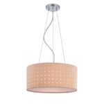 Tissage Ceiling Lamp, Chrome with Light Beige Colour Fabric Display