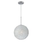 Icy Pendant Lamp, Polished Steel with Clear Acrylic Shade