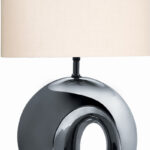 Ceramic Table Lamp - Black & Chrome