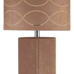 Suelita Table Lamp, Tan Genuine Leather with Suede Fabric Shade