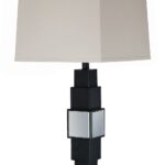 Kagami 30 inch 150 watt Black/Mirror Table Lamp