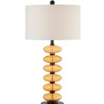 Black Amber Glass Deco Perilla Table Lamp