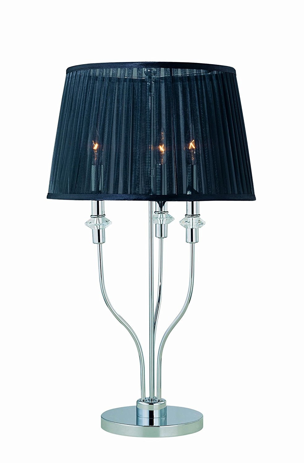 ls-21471c_blk Marrim Table Lamp, Chrome with Black Organza Shade - Image 1