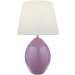 Koen Ceramic Table Lamp Light Plum with White Fabric Shade