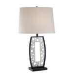 Kefften 28 inch 23 watt Polished Steel and Black Table Lamp