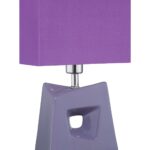 Table Lamp with Purple Fabric Shades, Purple Finish