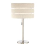 Falan 27 inch 100 watt Brushed Nickel Table Lamp