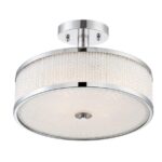 Semi-Flush Mount, Chrome/Glass Rod