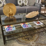 Brass Rectangular Cocktail Table W/ Glass Top