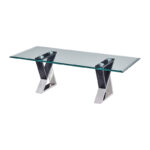 Metropolitan Rectangular Cocktail Table W/ Glass Top