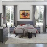 Mid Century Twin Bedroom Collection in Brushed Grey - 100% Sold Wood