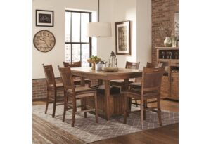 Villareal 7pc Pub Height Set - Brown