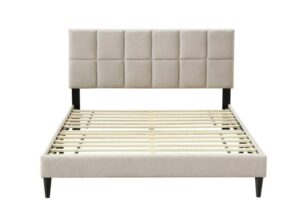 Evelyn King Upholstered Bed - Beige - Image 2