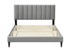 Millie King Channel Bed in A Box W/ USB - Gray - Image 2