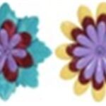 Metal Flower Wall Decor - Blue