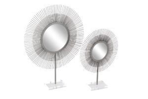 Metal Mirror Acrylic Decor - Set of 2 - Image 2