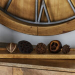 Wood Aluminum Long Tray - Set of 2