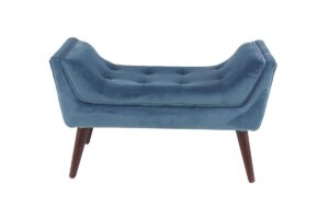 Polyester Bench W/ Walnut Legs - Image 8