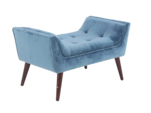 Polyester Bench W/ Walnut Legs - Image 9