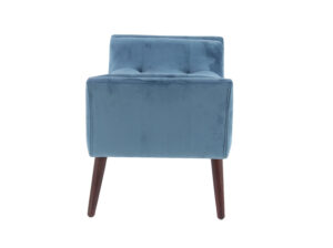 Polyester Bench W/ Walnut Legs - Image 2