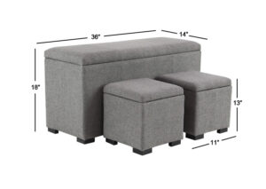 Polyester Storage Stool - Set of 3 - Image 8