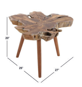 Wood Teak Accent Table - Image 4