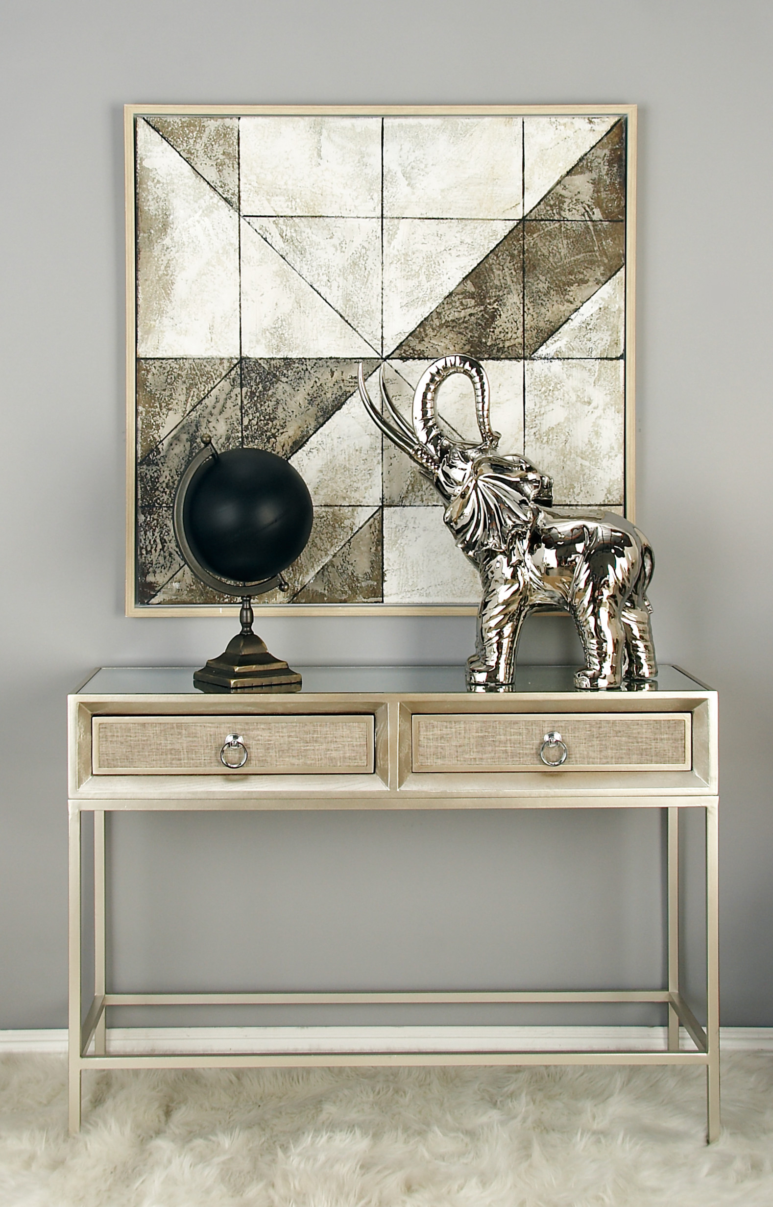 39852_21 Metal Wood Console/ Desk - Image 1