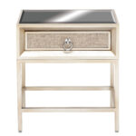 Metal Wood Mirror Nightstands Only - Set of 2 (Console Sold Separately)