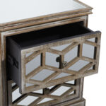 Metal Wood Mirror Nightstands Only - Set of 2 (Console Sold Separately) - Image 8