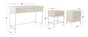 Metal Wood Console Table - Set of 3 - Image 13