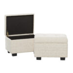 Wood Fabric Storage Bench - Set of 3 - Image 6