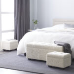 Wood Fabric Storage Bench - Set of 3