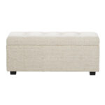 Wood Fabric Storage Bench - Set of 3 - Image 4