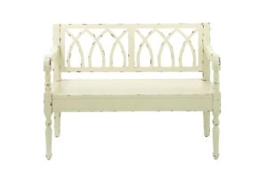 Wood White Bench - Image 7