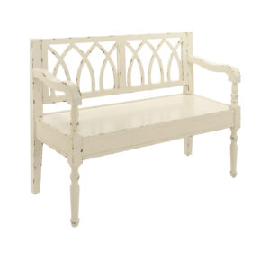 Wood White Bench - Image 2